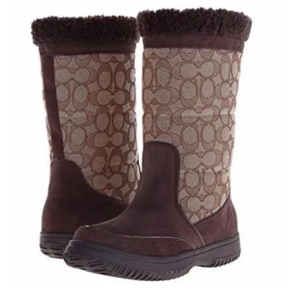 Coach Women's Sherman Signature Cold Weather Boots Size 8 B - Picture 1 of 15
